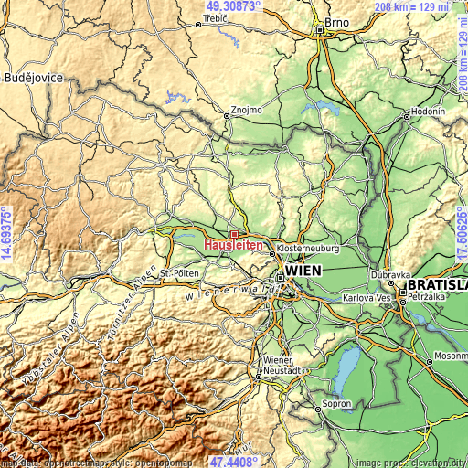 Topographic map of Hausleiten
