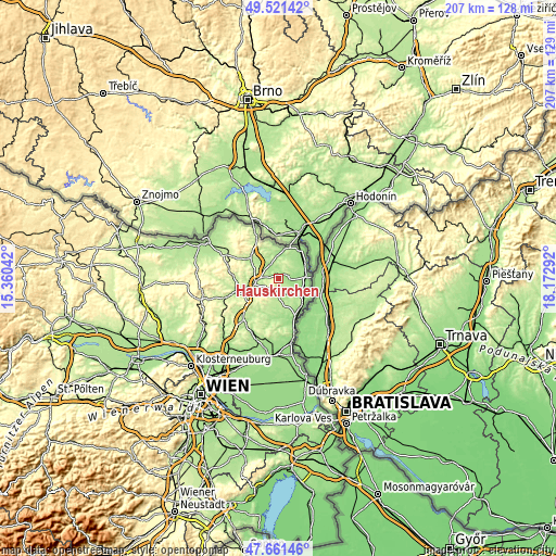 Topographic map of Hauskirchen