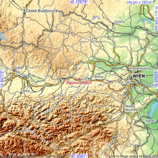 Topographic map of Haunoldstein