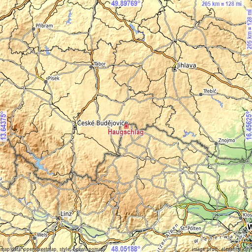 Topographic map of Haugschlag