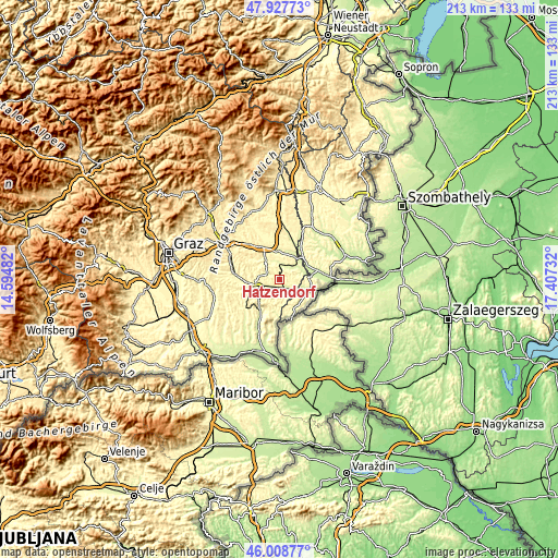 Topographic map of Hatzendorf