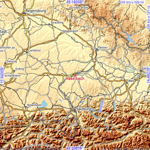 Topographic map of Haselbach