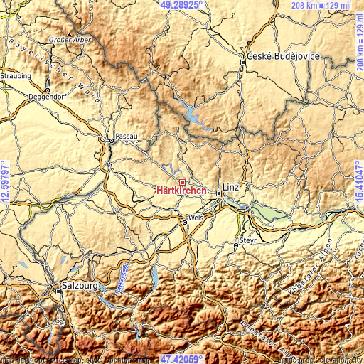 Topographic map of Hartkirchen