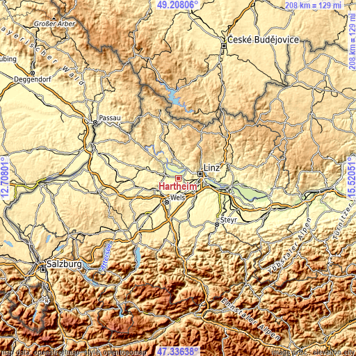 Topographic map of Hartheim