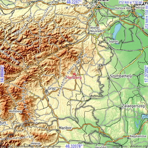 Topographic map of Hartberg