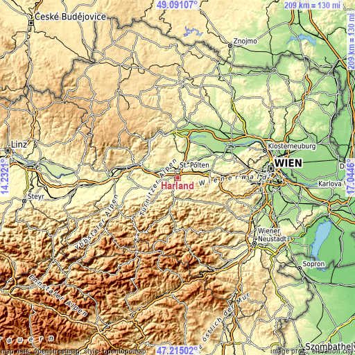 Topographic map of Harland