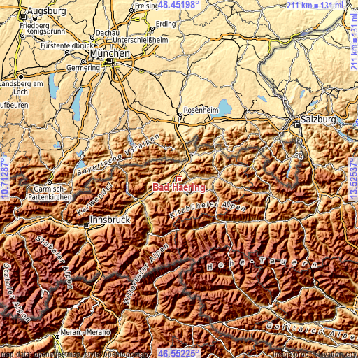 Topographic map of Bad Häring