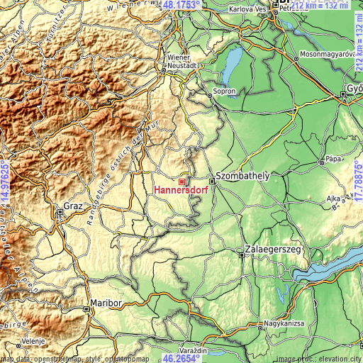 Topographic map of Hannersdorf