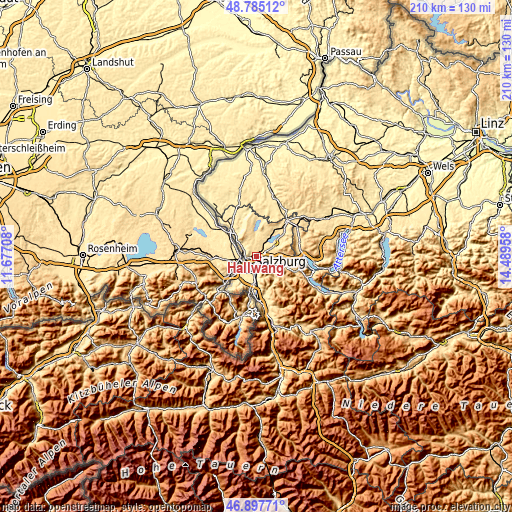 Topographic map of Hallwang