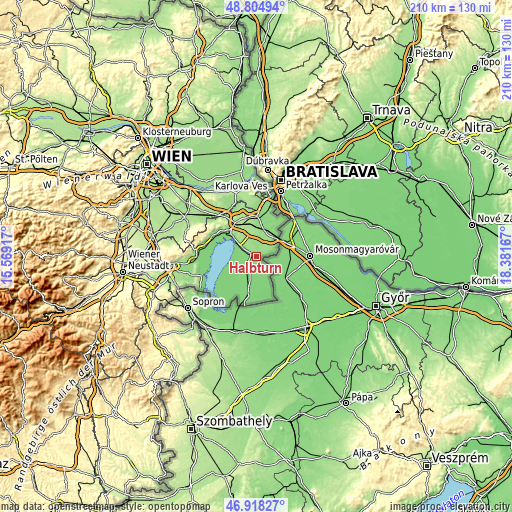 Topographic map of Halbturn