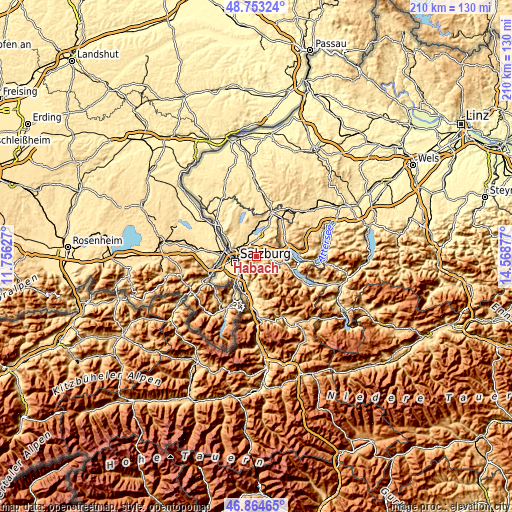 Topographic map of Habach