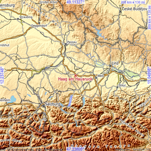 Topographic map of Haag am Hausruck