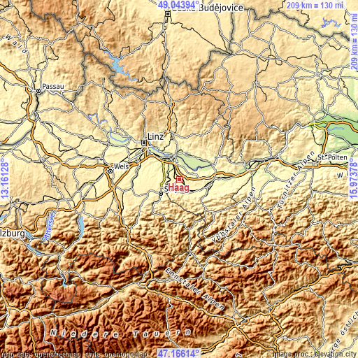 Topographic map of Haag