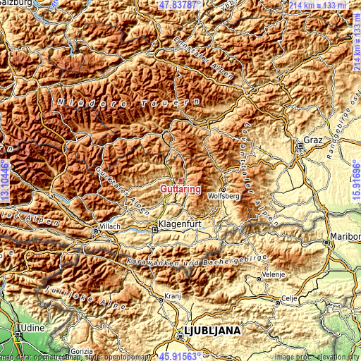 Topographic map of Guttaring