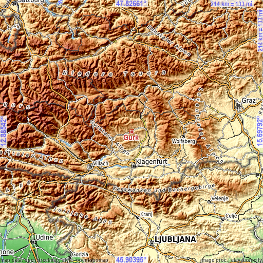Topographic map of Gurk