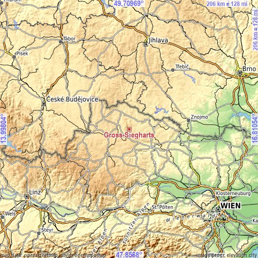 Topographic map of Groß-Siegharts