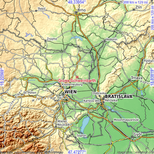 Topographic map of Groß-Schweinbarth