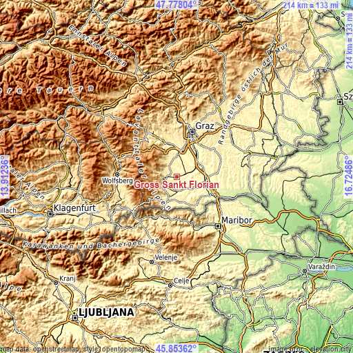 Topographic map of Groß Sankt Florian