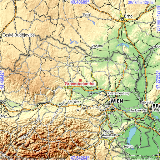 Topographic map of Großriedenthal