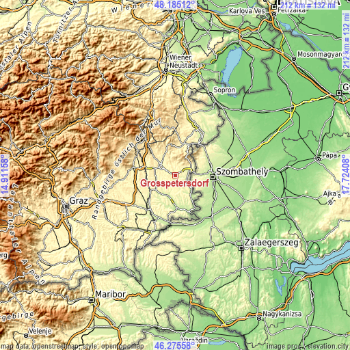 Topographic map of Grosspetersdorf