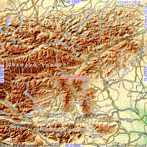 Topographic map of Großlobming