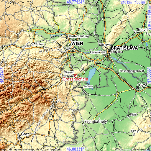 Topographic map of Grosshöflein