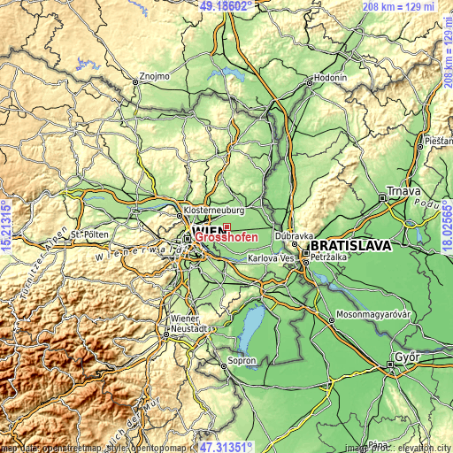 Topographic map of Großhofen