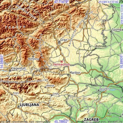 Topographic map of Heimschuh