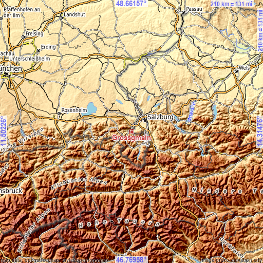 Topographic map of Grossgmain