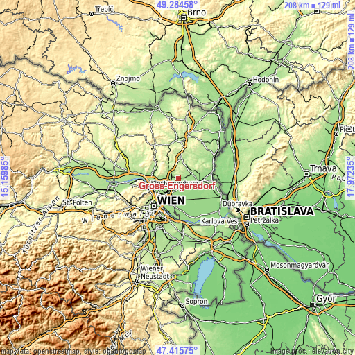 Topographic map of Groß-Engersdorf