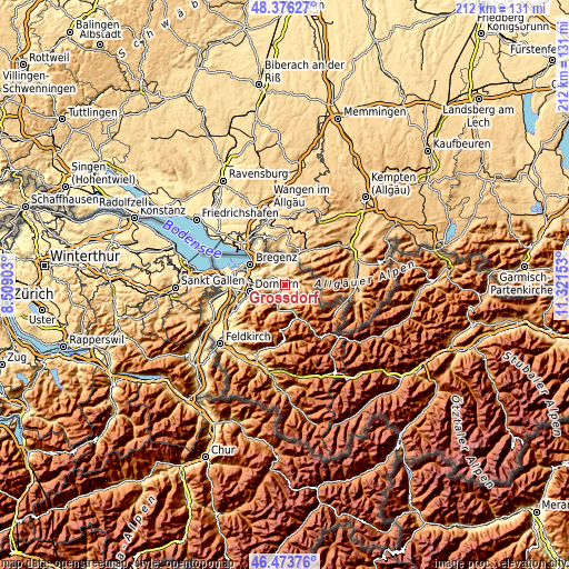 Topographic map of Großdorf