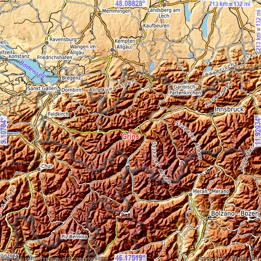 Topographic map of Grins