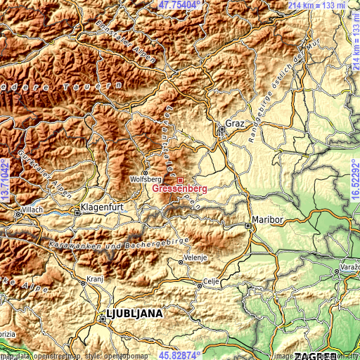 Topographic map of Gressenberg