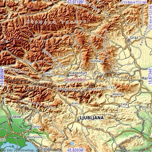 Topographic map of Grafenstein