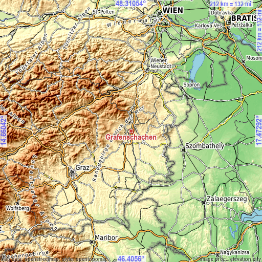 Topographic map of Grafenschachen