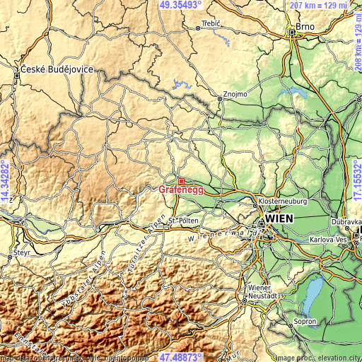 Topographic map of Grafenegg