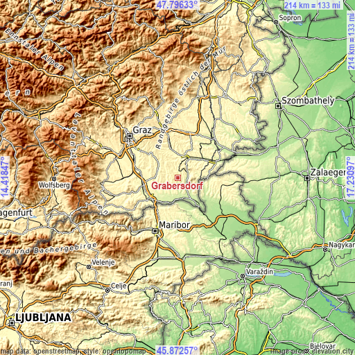 Topographic map of Grabersdorf