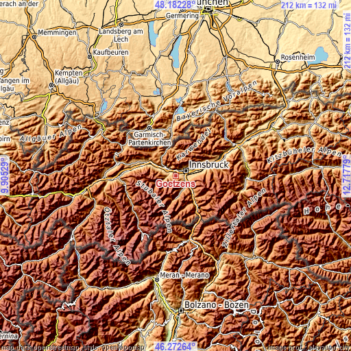 Topographic map of Götzens