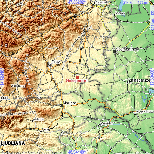 Topographic map of Gossendorf