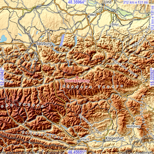 Topographic map of Gössenberg