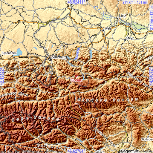 Topographic map of Gosau