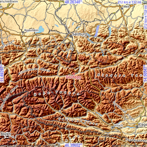 Topographic map of Goldegg