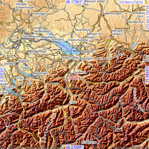 Topographic map of Göfis