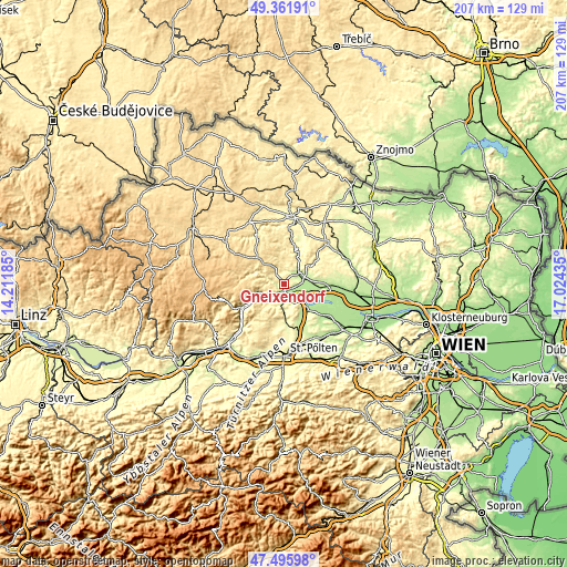 Topographic map of Gneixendorf