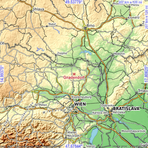 Topographic map of Gnadendorf