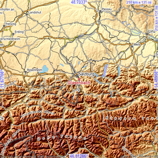 Topographic map of Glasenbach