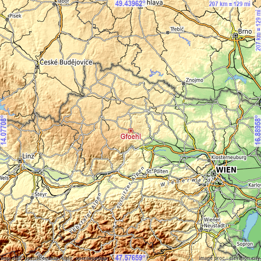 Topographic map of Gföhl