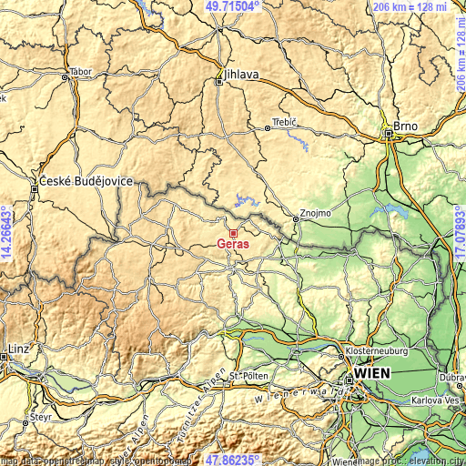 Topographic map of Geras