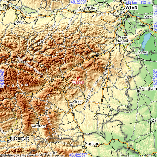 Topographic map of Gasen