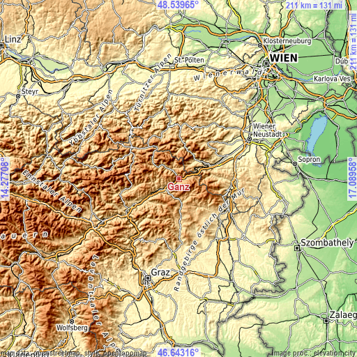 Topographic map of Ganz